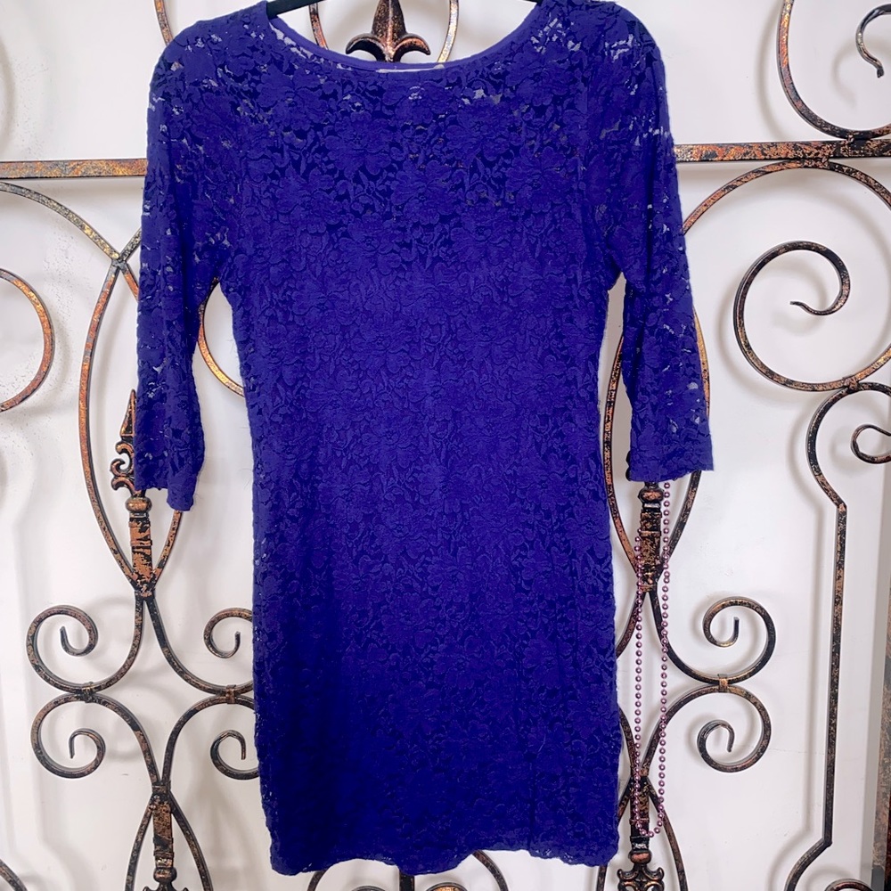 Purple, Forever 21 lace dress.